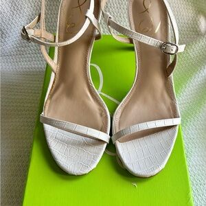 Sam Edelman White Minimalist Heeled Sandals